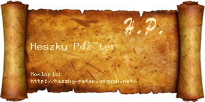 Heszky Péter névjegykártya